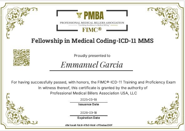 Certificate Course in ICD-11 Coding